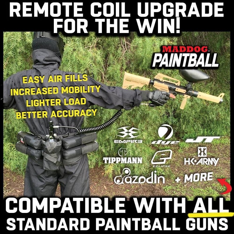 MAddog 4+1 Paintball Harness Pod Pack with (4) Paintball Pods and Quick Disconnect Paintball Tank Remote Coil Combo - Image 3